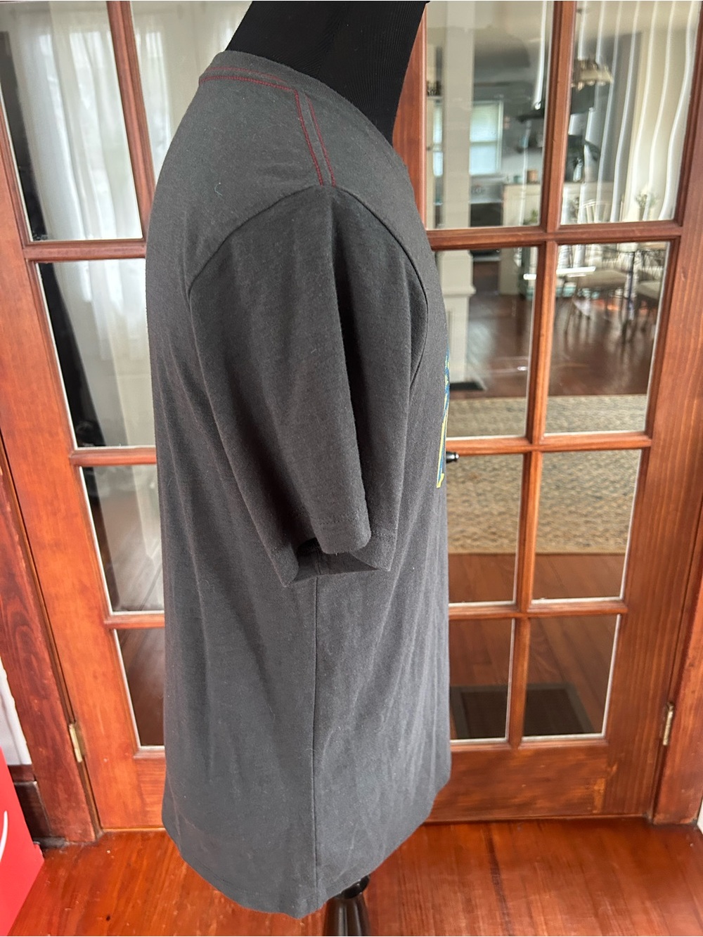 RVCA Shirt Large Adult Dark Gray Spell Out Logo Tri Blend Casual - Picture 4 of 8